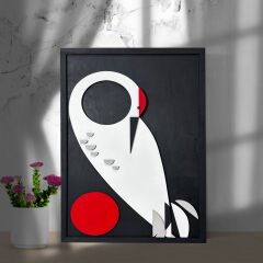 Black Stork ( Leylek )  / Katmanlı Ahşap Tablo