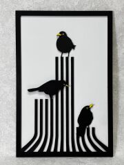 Crows  ( Kargalar )  / Katmanlı Ahşap Tablo