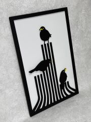 Crows  ( Kargalar )  / Katmanlı Ahşap Tablo