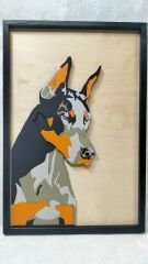 Doberman / Katmanlı Ahşap Tablo