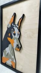 Doberman / Katmanlı Ahşap Tablo