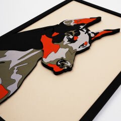 Doberman / Katmanlı Ahşap Tablo