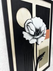 Flower / Katmanlı Ahşap Tablo
