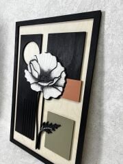 Flower / Katmanlı Ahşap Tablo