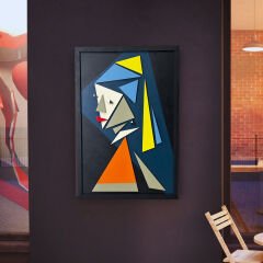 Küpeli Kadın / Katmanlı Ahşap Tablo