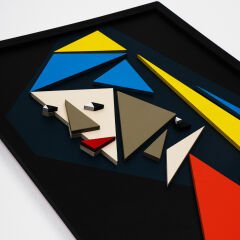 Küpeli Kadın / Katmanlı Ahşap Tablo