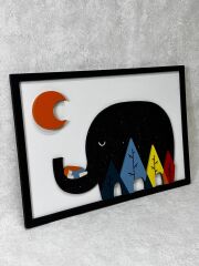 Moo & Girl  / Katmanlı Ahşap Tablo