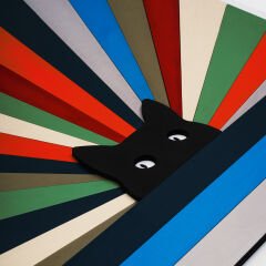 Rainbow Cat  / Katmanlı Ahşap Tablo