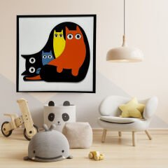Renkli Kediler / Katmanlı Ahşap Tablo