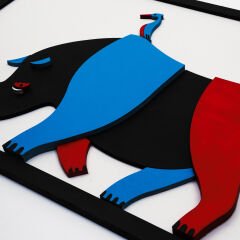 Rhino (Gergedan) / Katmanlı Ahşap Tablo