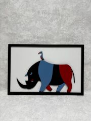Rhino (Gergedan) / Katmanlı Ahşap Tablo