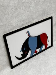 Rhino (Gergedan) / Katmanlı Ahşap Tablo