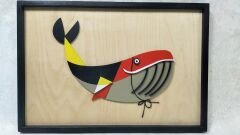 Whale ( Balina ) / Katmanlı Ahşap Tablo