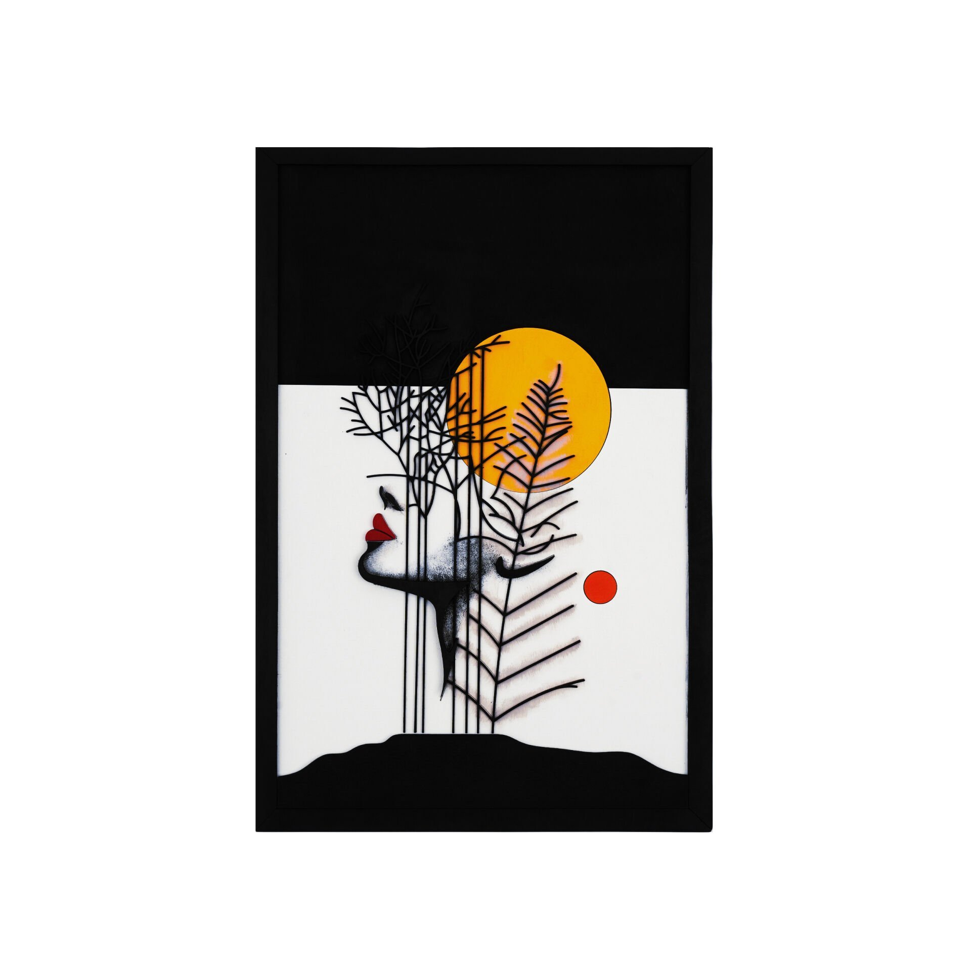 Woman&Leaf / Katmanlı Ahşap Tablo