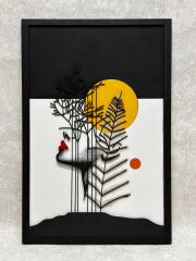 Woman&Leaf / Katmanlı Ahşap Tablo