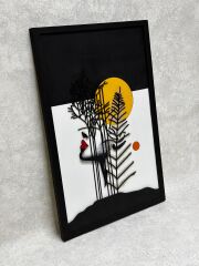 Woman&Leaf / Katmanlı Ahşap Tablo