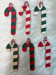 Yılbaşı Ağaç Süsü Baston Şeker 6 lı Set