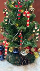 Yılbaşı Ağaç Süsü Baston Şeker 6 lı Set