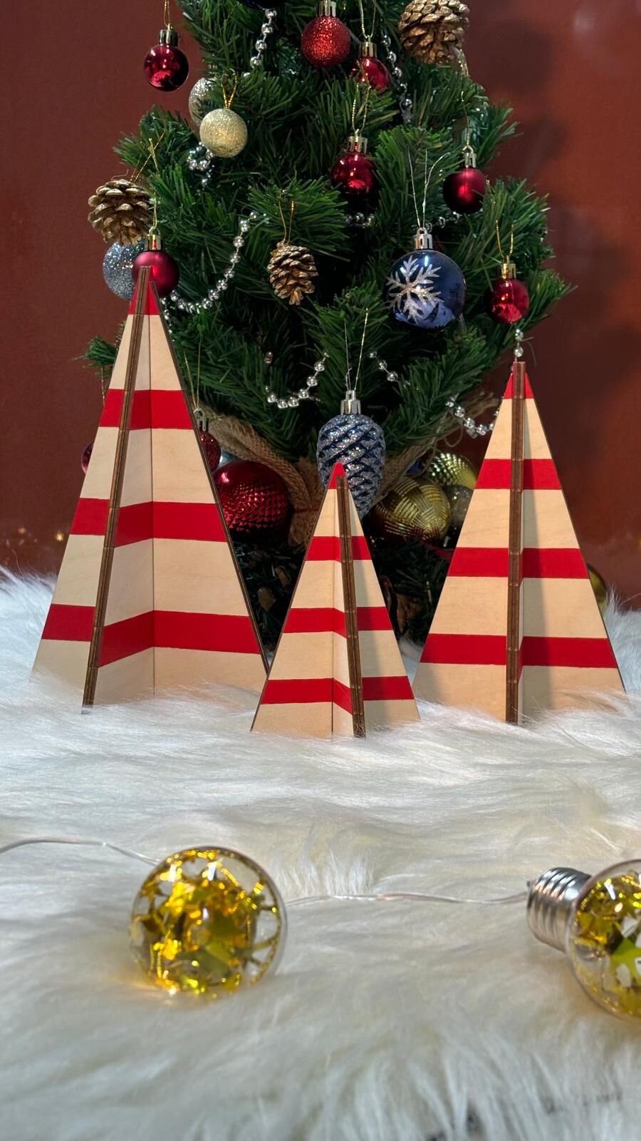 Yılbaşı Ağaç Obje 3lü Set 04