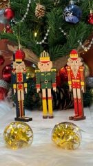 Yılbaşı 25cm Kurşun Asker  Obje 3lü Set