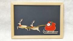 Noel Baba 3'lü Ahşap Tablo