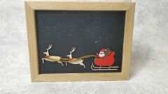 Masa Üstü Noel Baba 3'lü Ahşap Tablo
