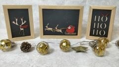 Masa Üstü Noel Baba 3'lü Ahşap Tablo